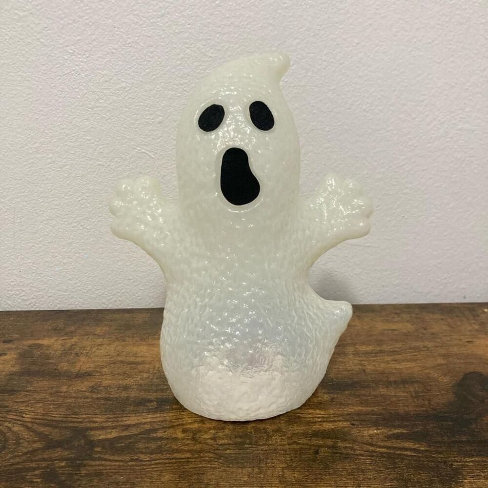 Light Up Ghost Halloween Decoration Pebbled Coating Multi Color Changing Spooky